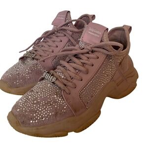 Juicy Couture Cabana Rhinestone Chunky Sneakers Mauve Pink Womens 8 Y2K Platform